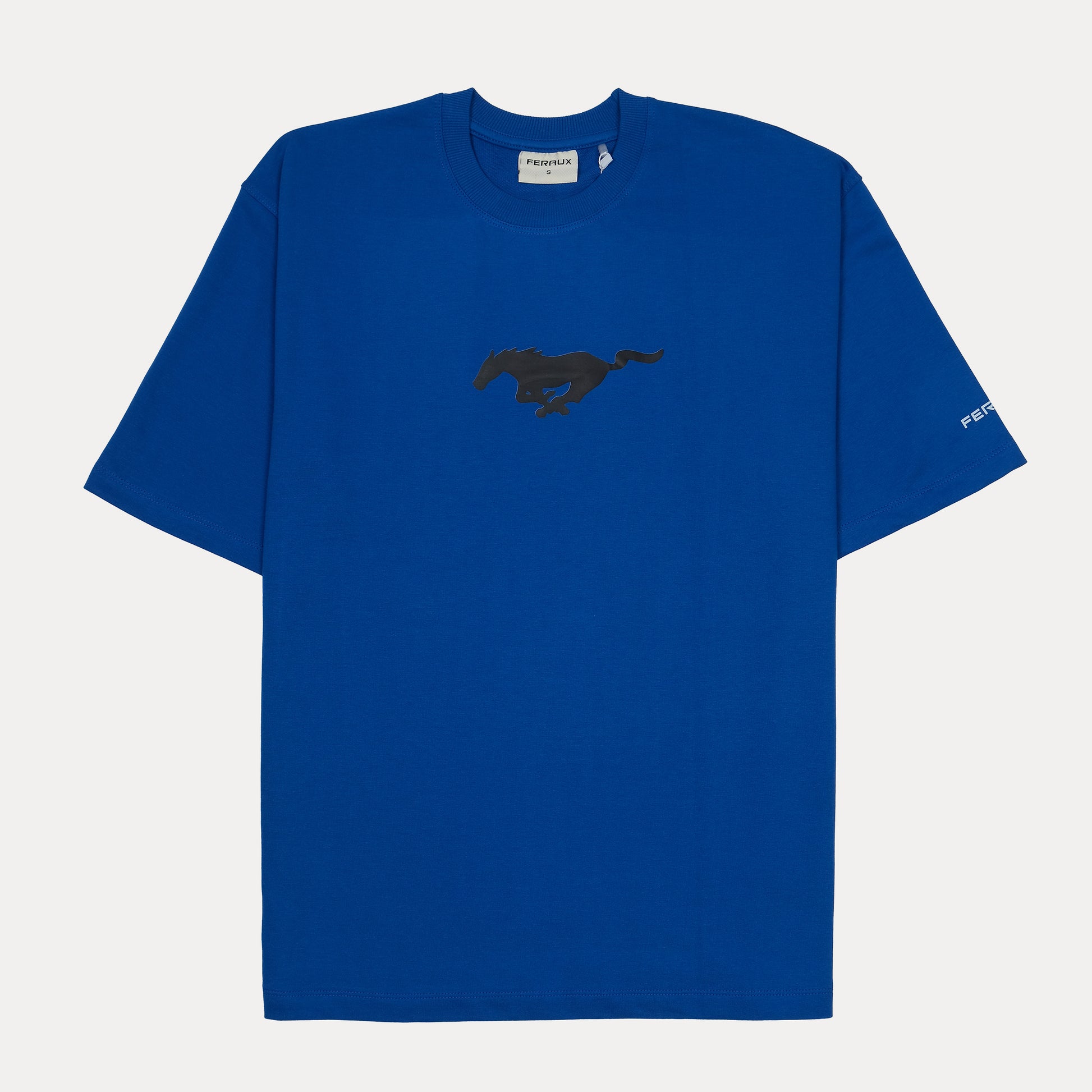 FERAUX Dynamic Mustang Graphic Oversized Tee in Electric Azure