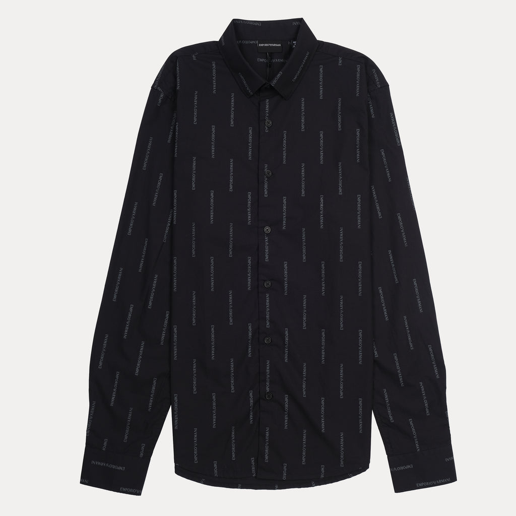EMPORIO ARMANI Logo Print Long Sleeve Shirt