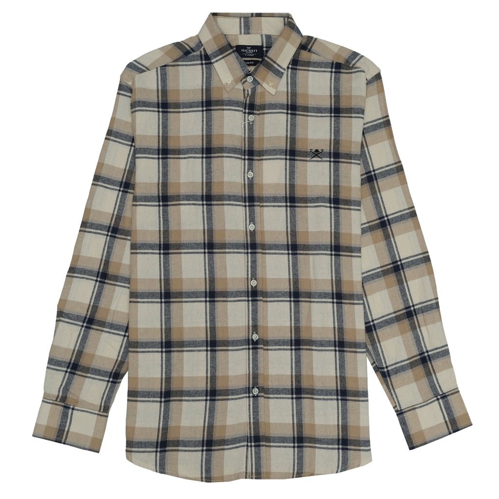 HACKETT LONDON Sandstone Check Slim Fit Flannel Shirt