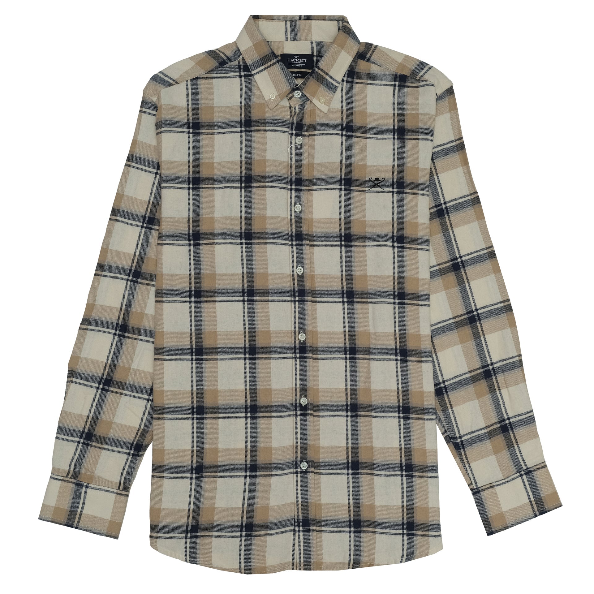 HACKETT LONDON Sandstone Check Slim Fit Flannel Shirt