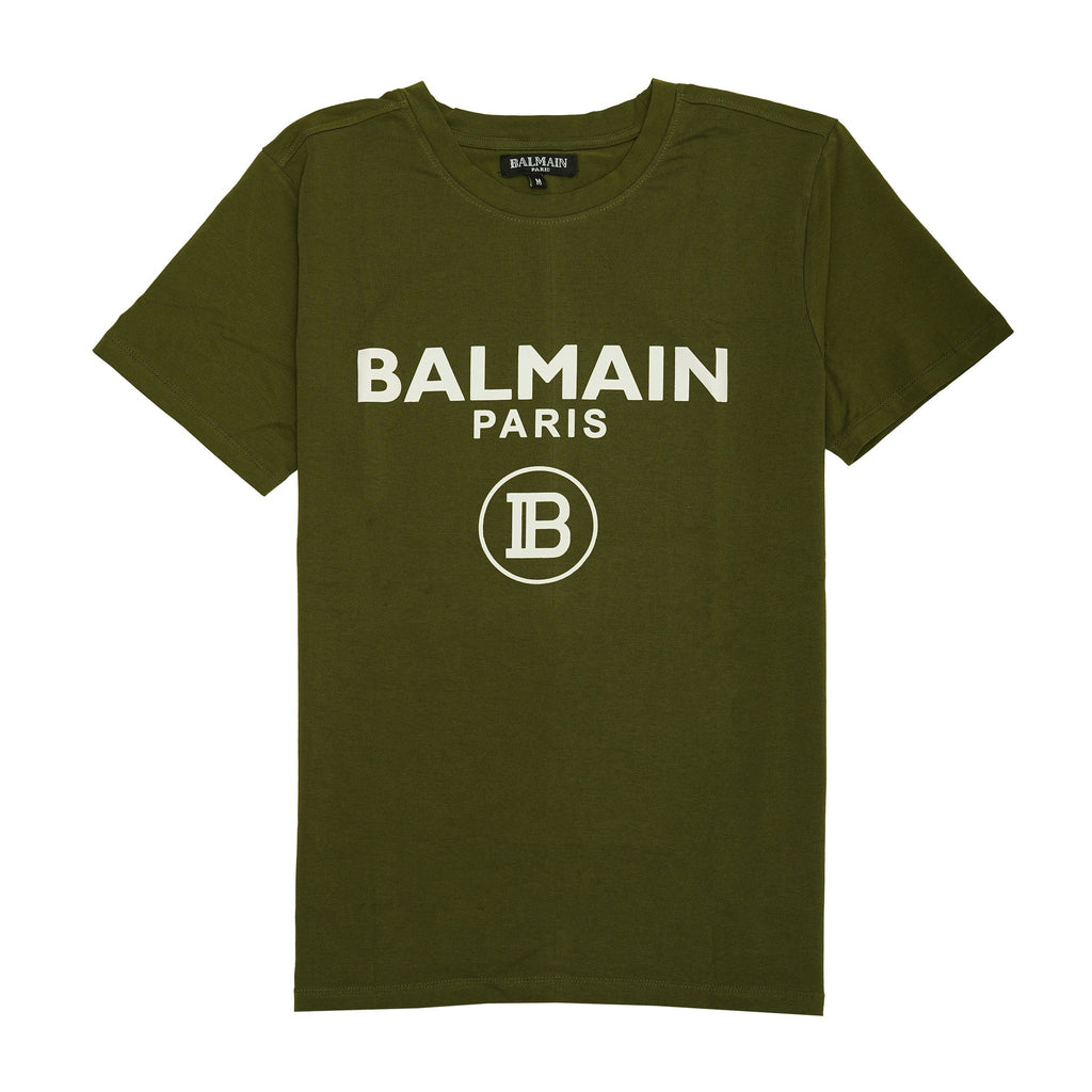 BALMAIN Enchanted Olive Classic Fit Short Sleeve Tee