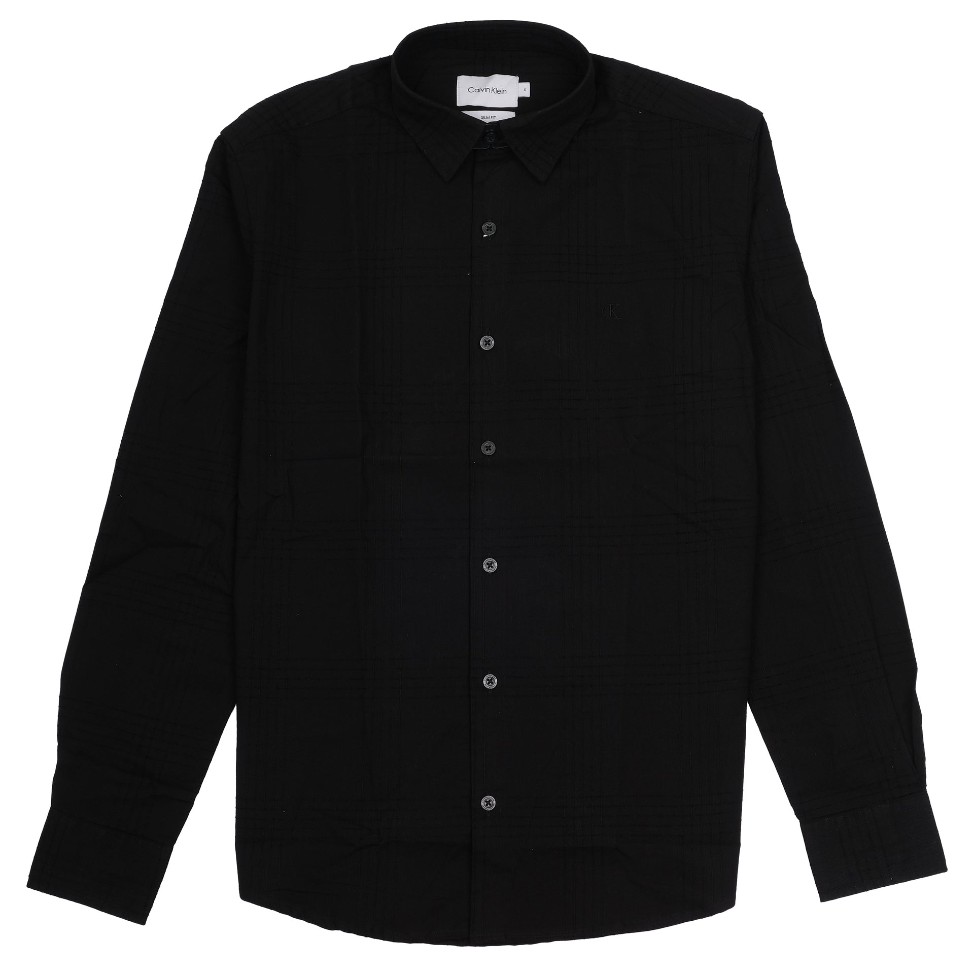 CALVIN KLEIN Midnight Shadow Slim Fit Long Sleeve Button-Up Shirt