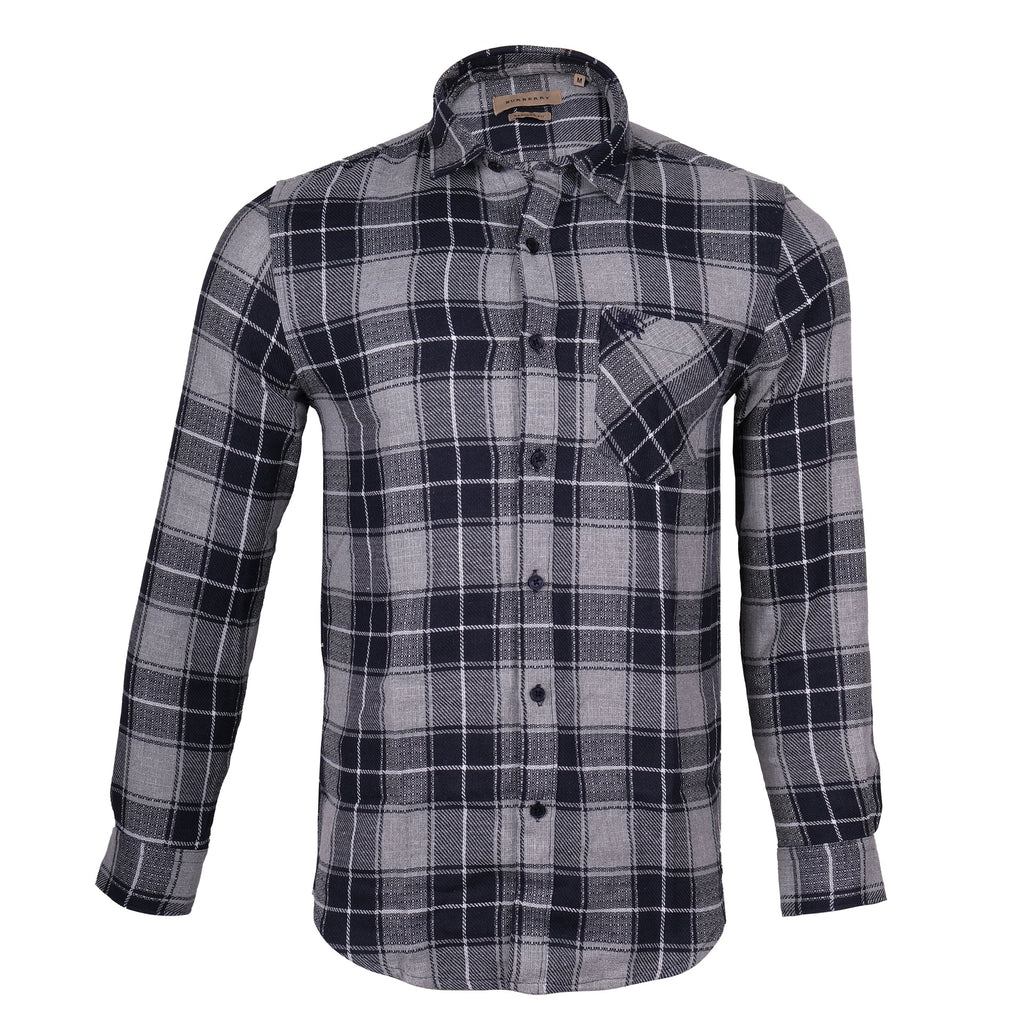 BURBERRY Midnight Plaid Slim Fit Long Sleeve Flannel Shirt