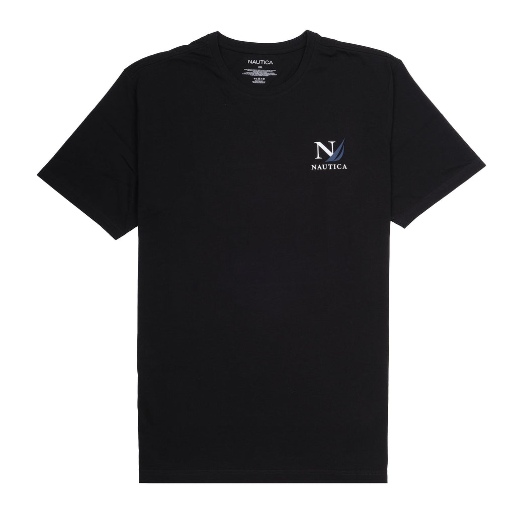 NAUTICA Obsidian Black Graphic Crewneck Tee