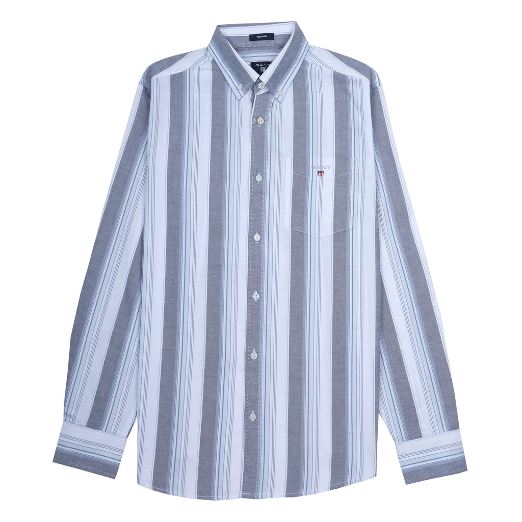 GANT Silver Mist Striped Classic Fit Long Sleeve Button-Up Shirt