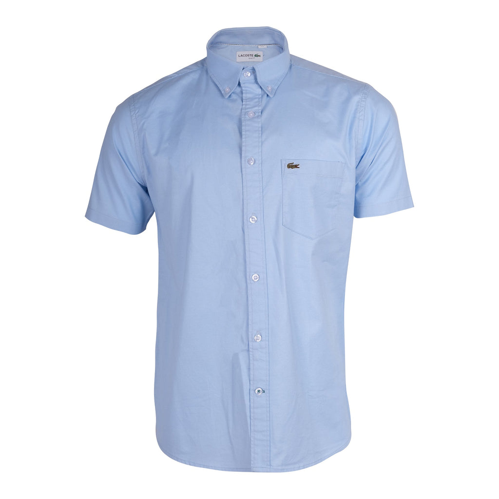 LACOSTE Serene Sky Classic Fit Short Sleeve Button-Down Shirt