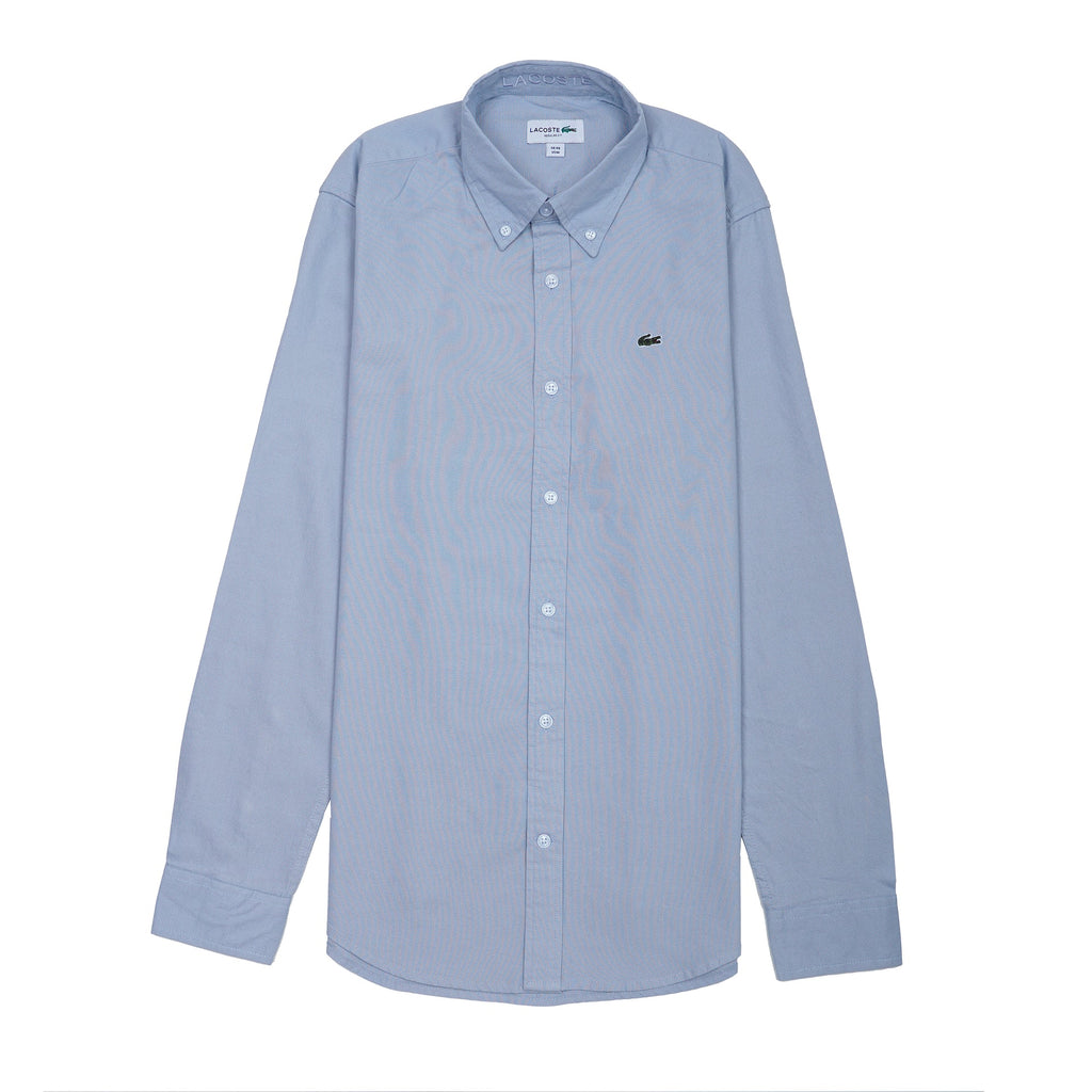LACOSTE Opulent Azure Tailored Fit Long Sleeve Button-Up Shirt