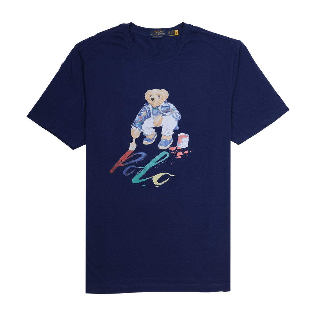 POLO Artisan Navy Graphic Slim Fit Crewneck Tee