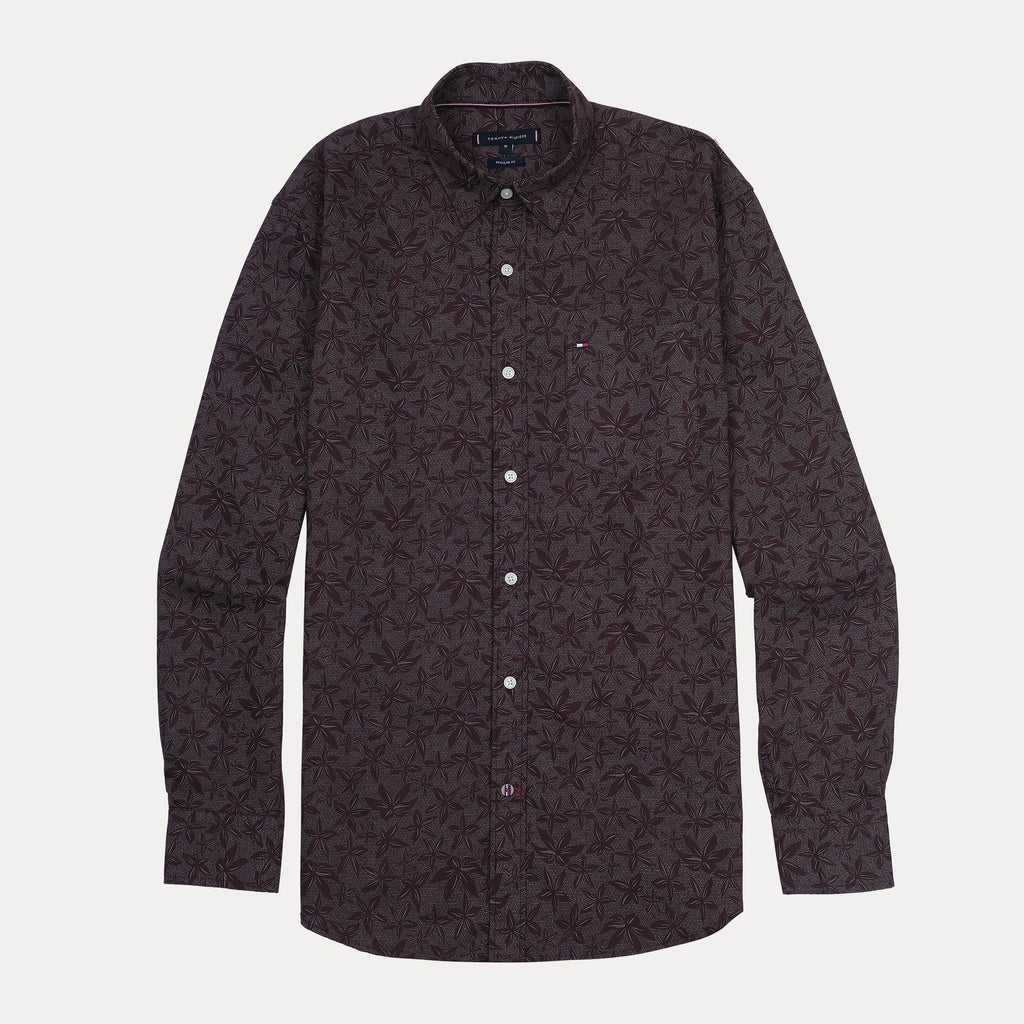 TOMMY HILFIGER Men's Regular Fit Leaf Print Shirt