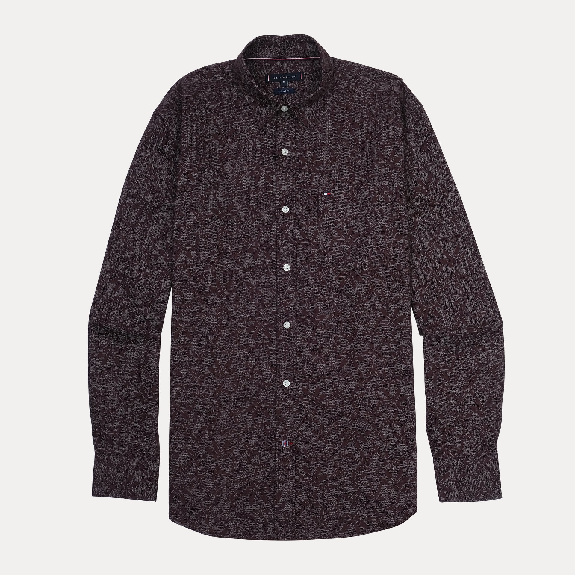 TOMMY HILFIGER Men's Regular Fit Leaf Print Shirt