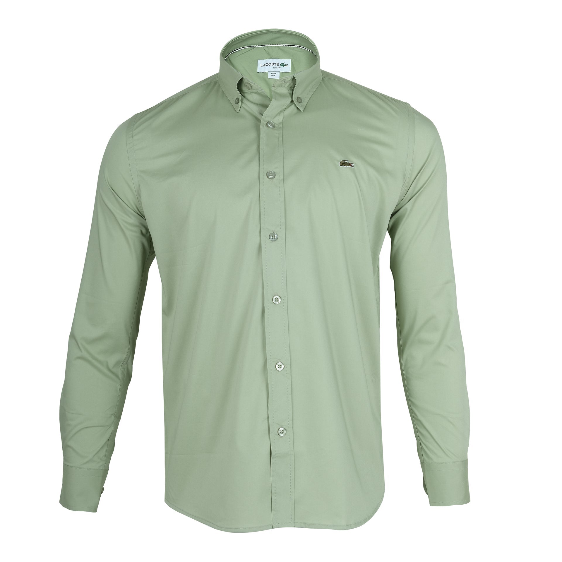 LACOSTE Sage Green Classic Fit Long Sleeve Button-Up Shirt