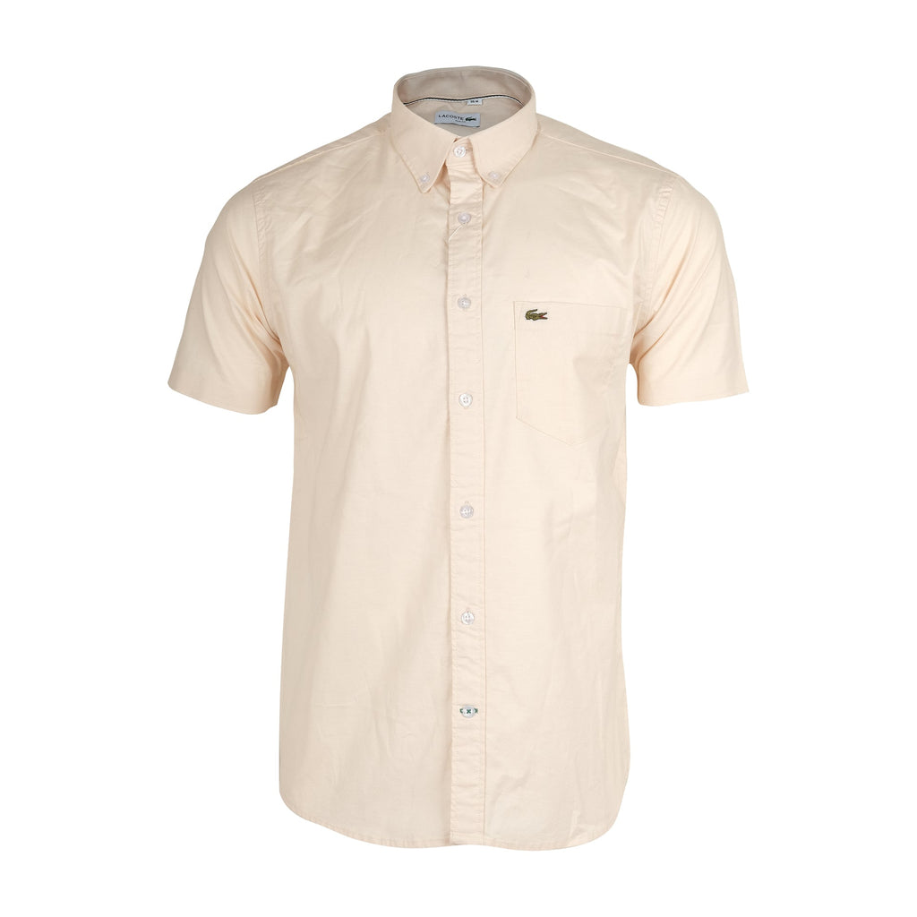 LACOSTE Sandstone Classic Fit Short Sleeve Button-Up Shirt