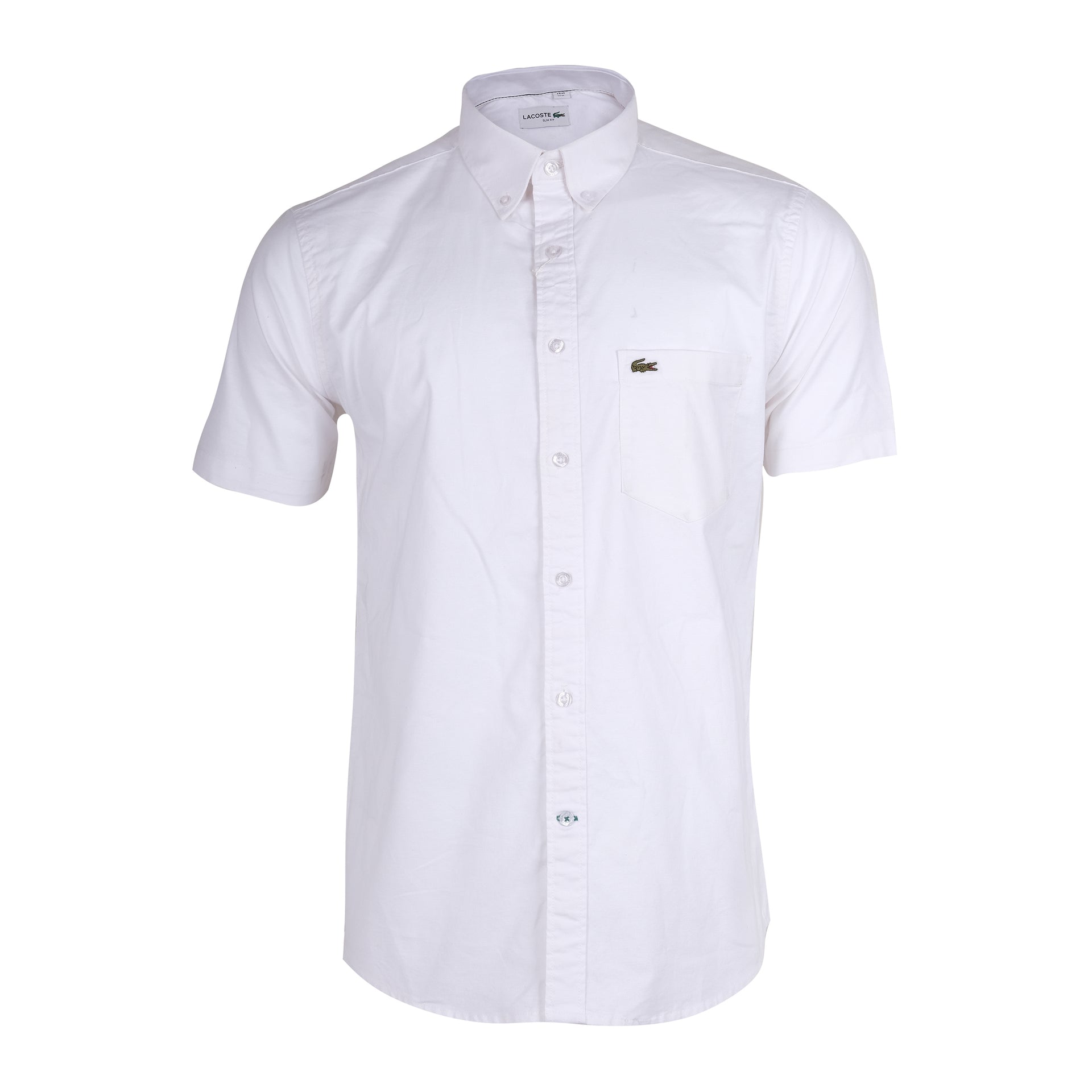 LACOSTE Cloud White Classic Fit Short Sleeve Button-Up Shirt