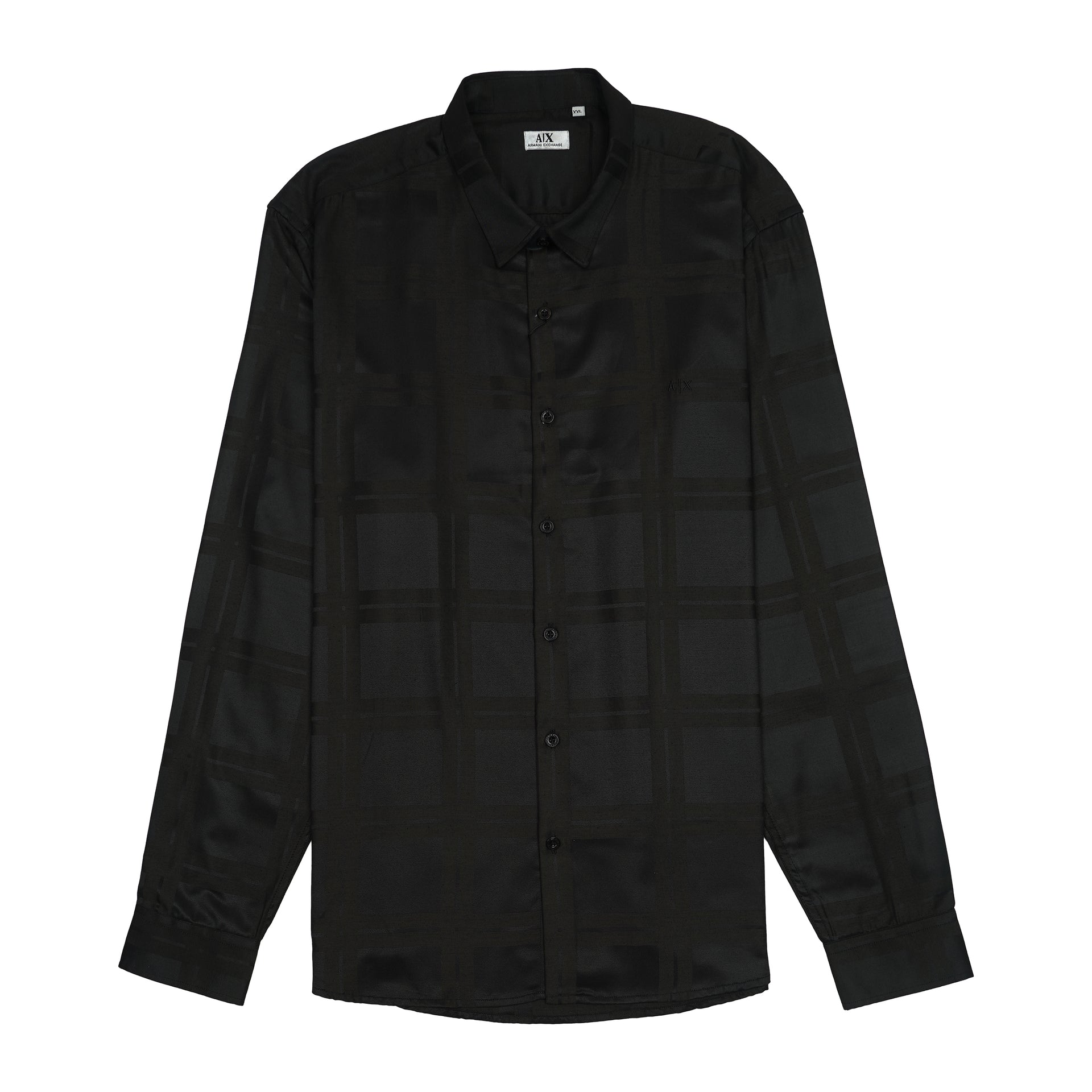 A|X Prismatic Onyx Whisper Slim Fit Long Sleeve Satin Shirt