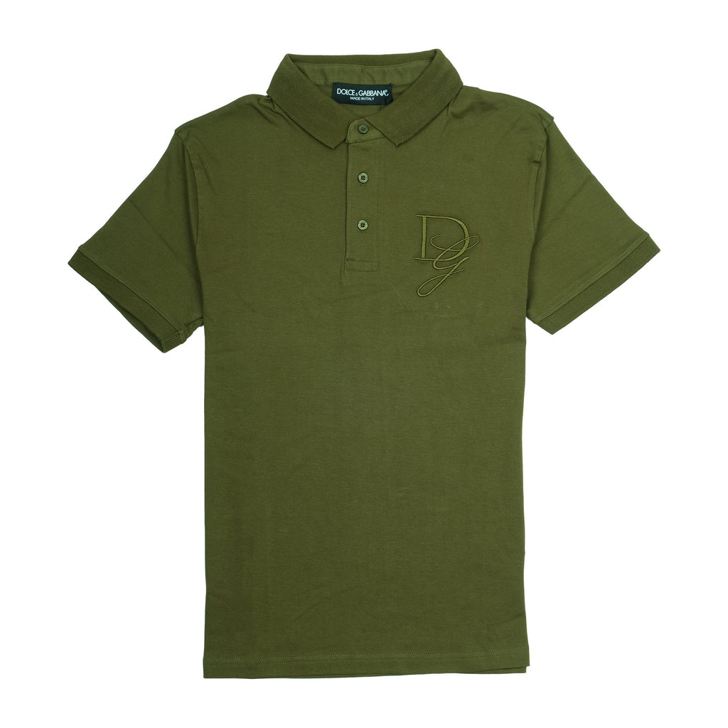 DOLCE&GABBANA Enchanted Olive Classic Fit Logo Polo