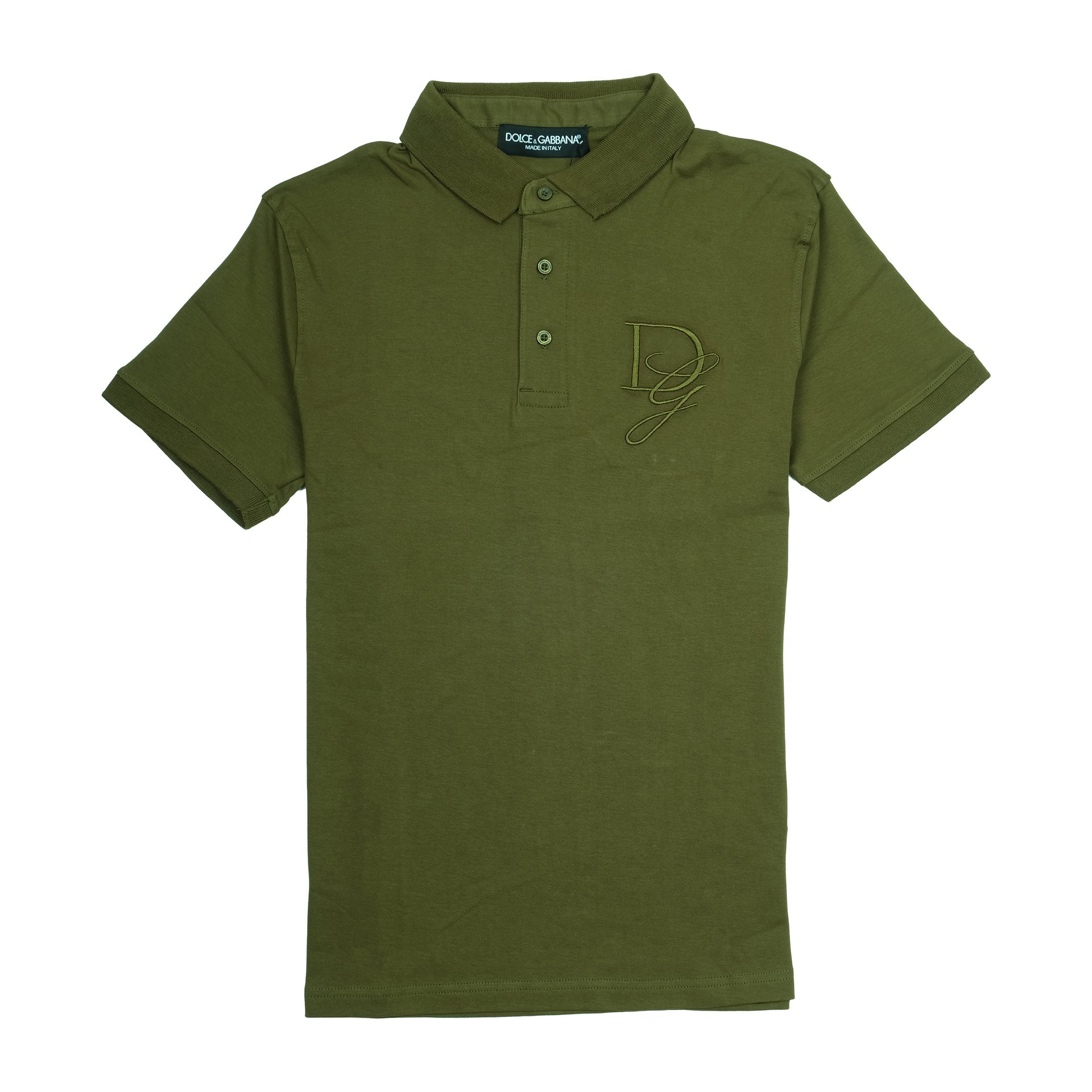 DOLCE&GABBANA Enchanted Olive Classic Fit Logo Polo