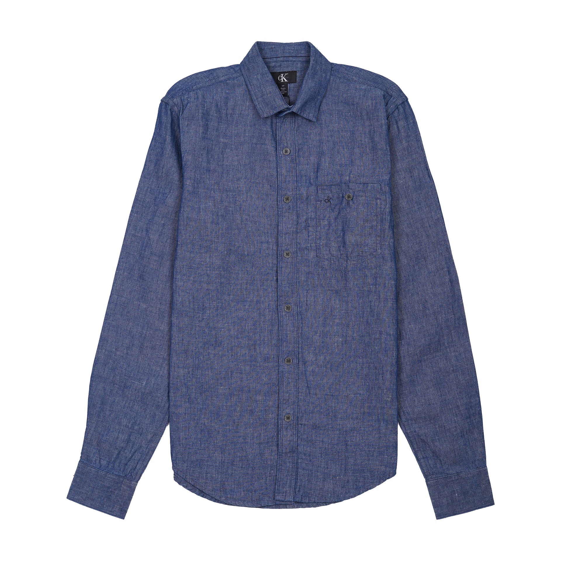 CALVIN KLEIN Serene Azure Tailored Fit Long Sleeve Chambray Shirt