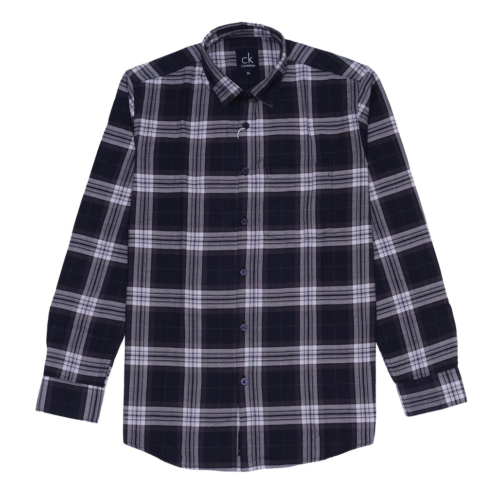 CALVIN KLEIN Midnight Plaid Classic Fit Long Sleeve Shirt