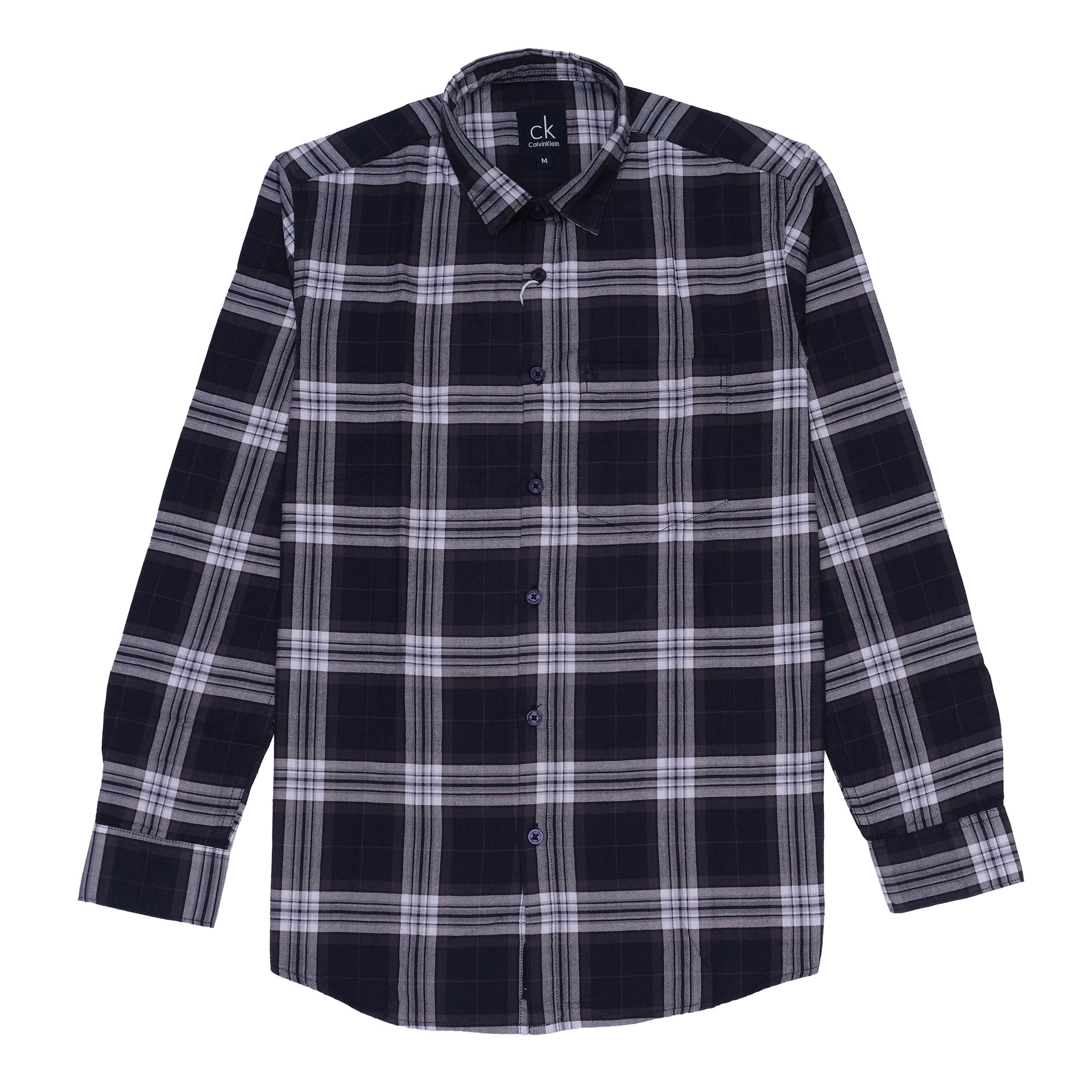 CALVIN KLEIN Midnight Plaid Classic Fit Long Sleeve Shirt