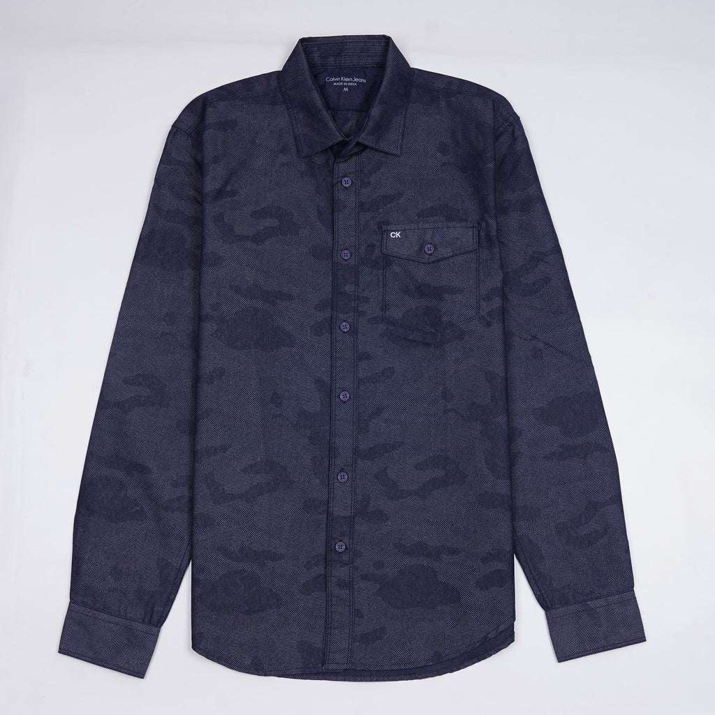 CALVIN KLEIN Enchanted Indigo Slim Fit Long Sleeve Shirt