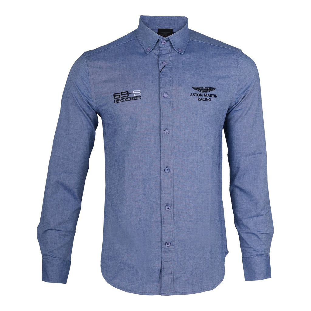 HACKETT Ozone Blue Slim Fit Long Sleeve Shirt