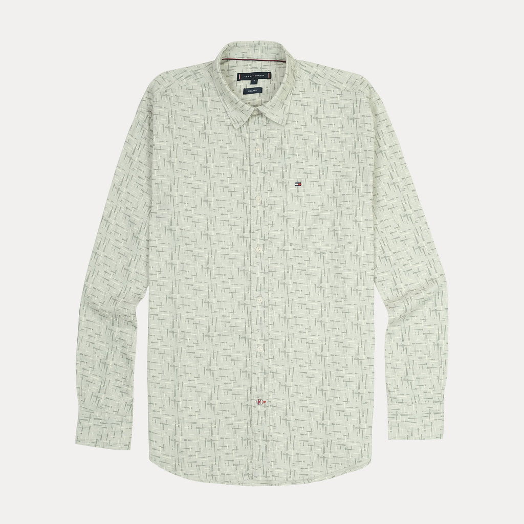 TOMMY HILFIGER Mystic Fern Tailored Fit Long Sleeve Textured Shirt