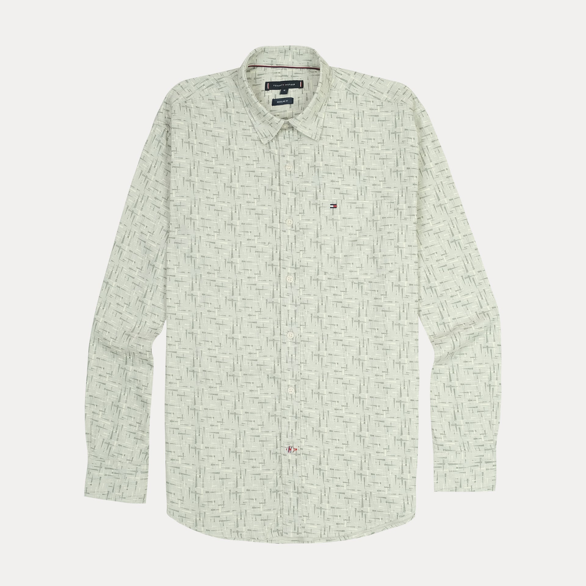 TOMMY HILFIGER Mystic Fern Tailored Fit Long Sleeve Textured Shirt