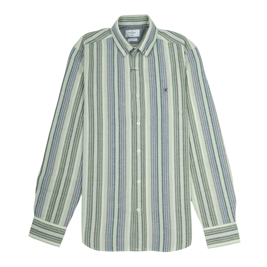 HACKETT LONDON Enchanted Forest Stripe Slim Fit Long Sleeve Button-Up Shirt
