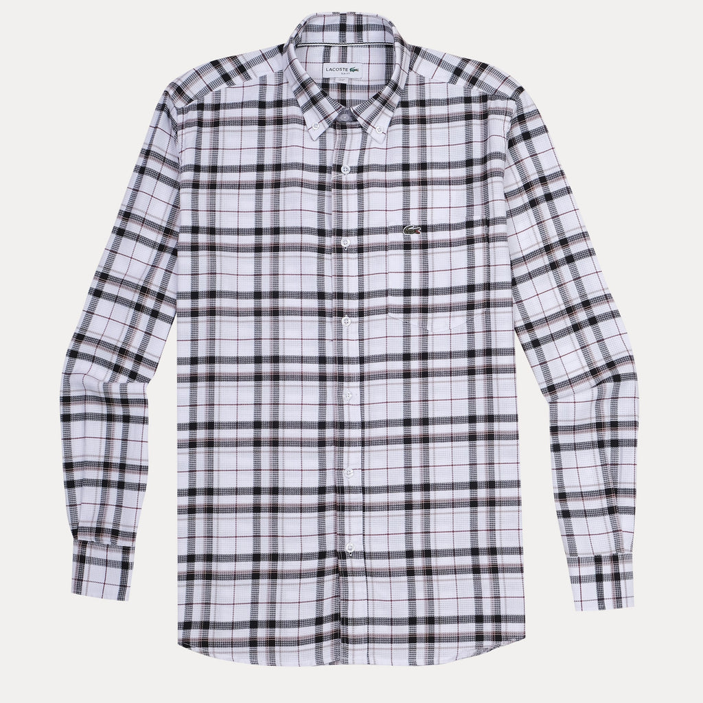 Lacoste Classic Fit Plaid Button-Up Shirt