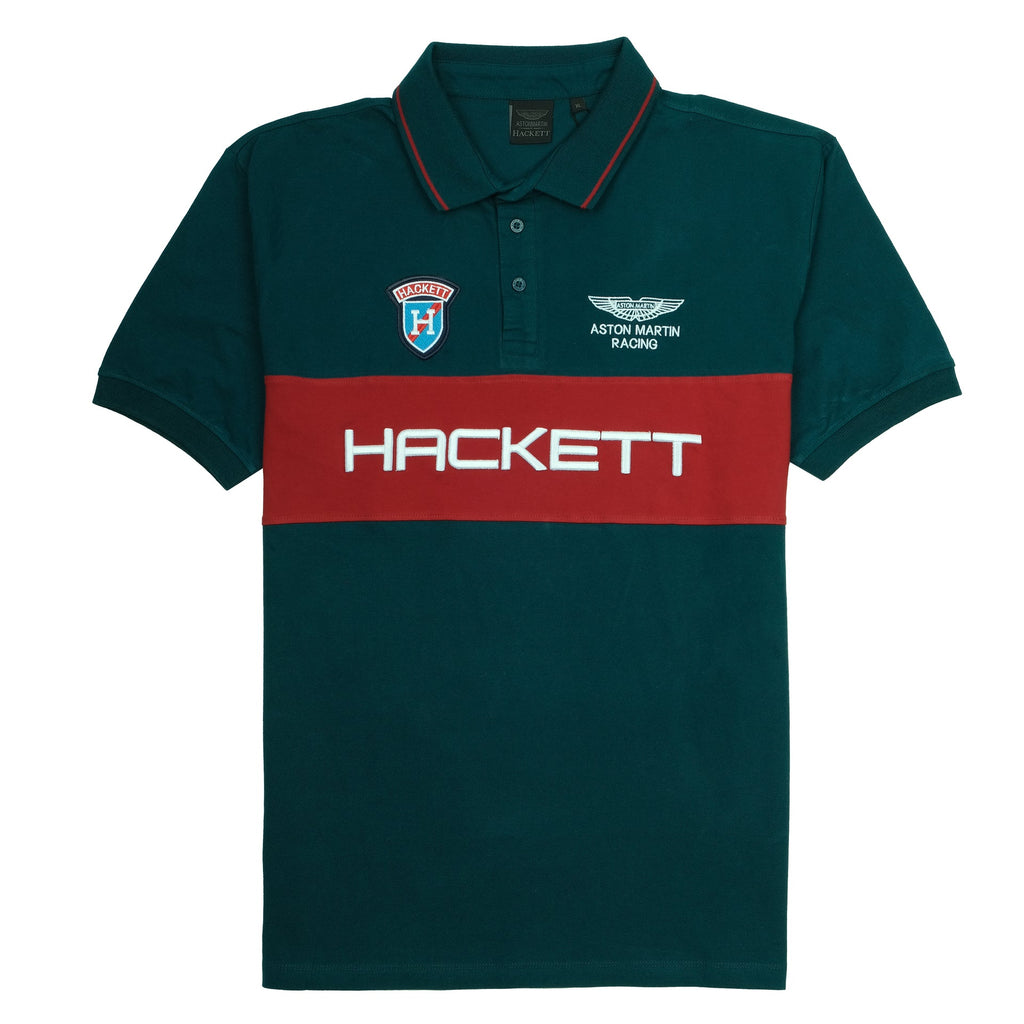 HACKETT Deep Forest Classic Fit Stripe Polo Shirt