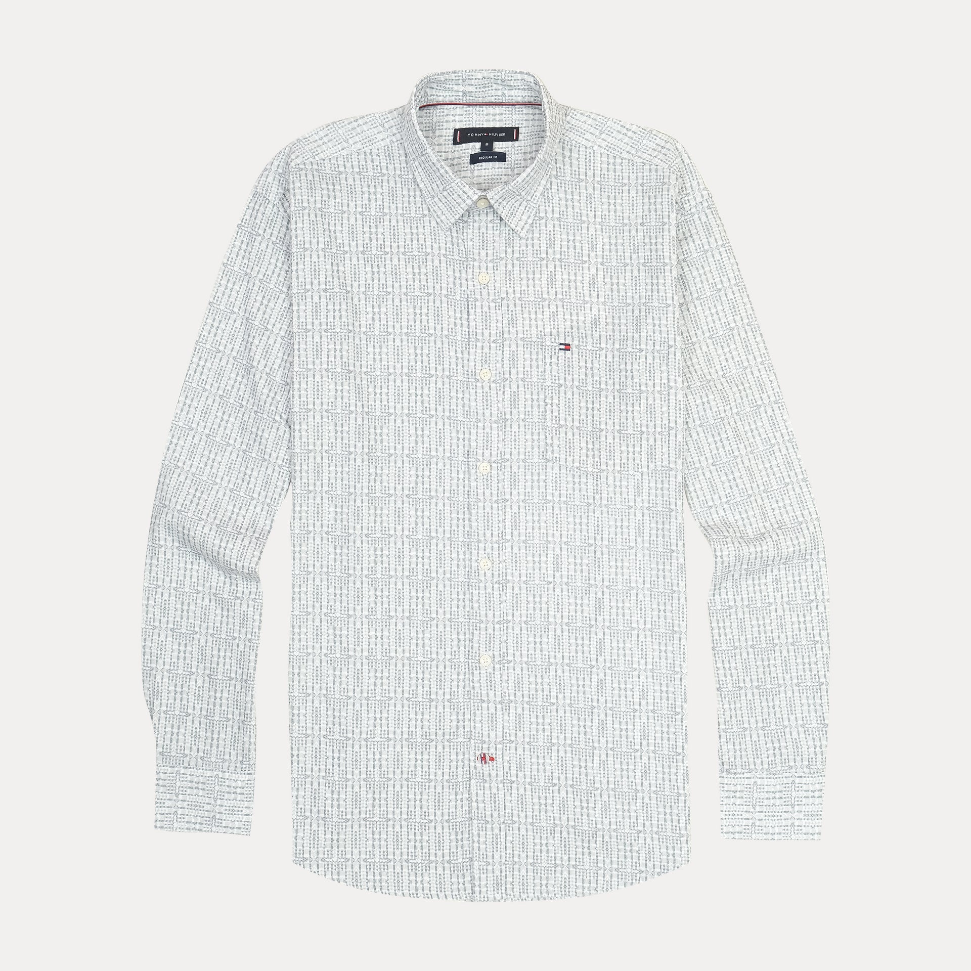 TOMMY HILFIGER Twilight Quartz Tailored Fit Long Sleeve Button-Up Shirt