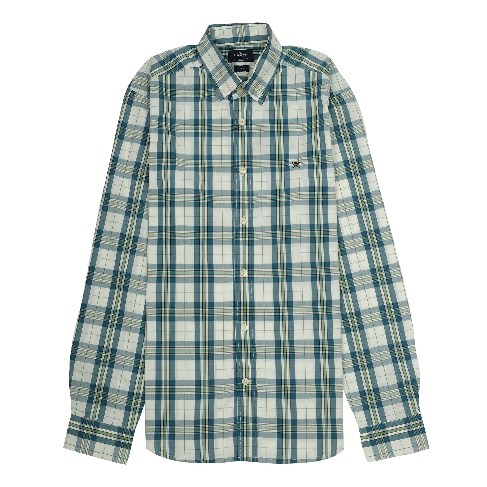 HACKETT Oceanic Emerald Classic Fit Long Sleeve Check Shirt