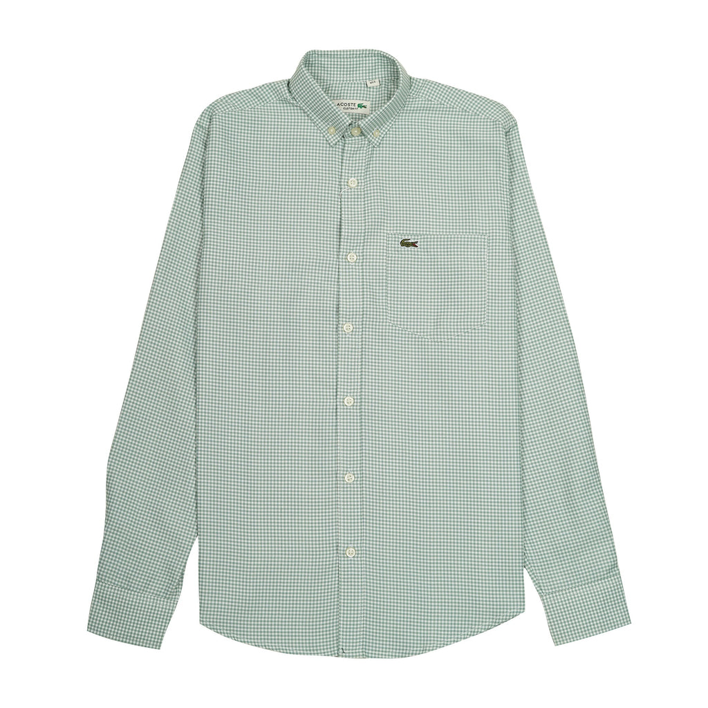 LACOSTE Enchanted Fern Classic Fit Long Sleeve Gingham Shirt
