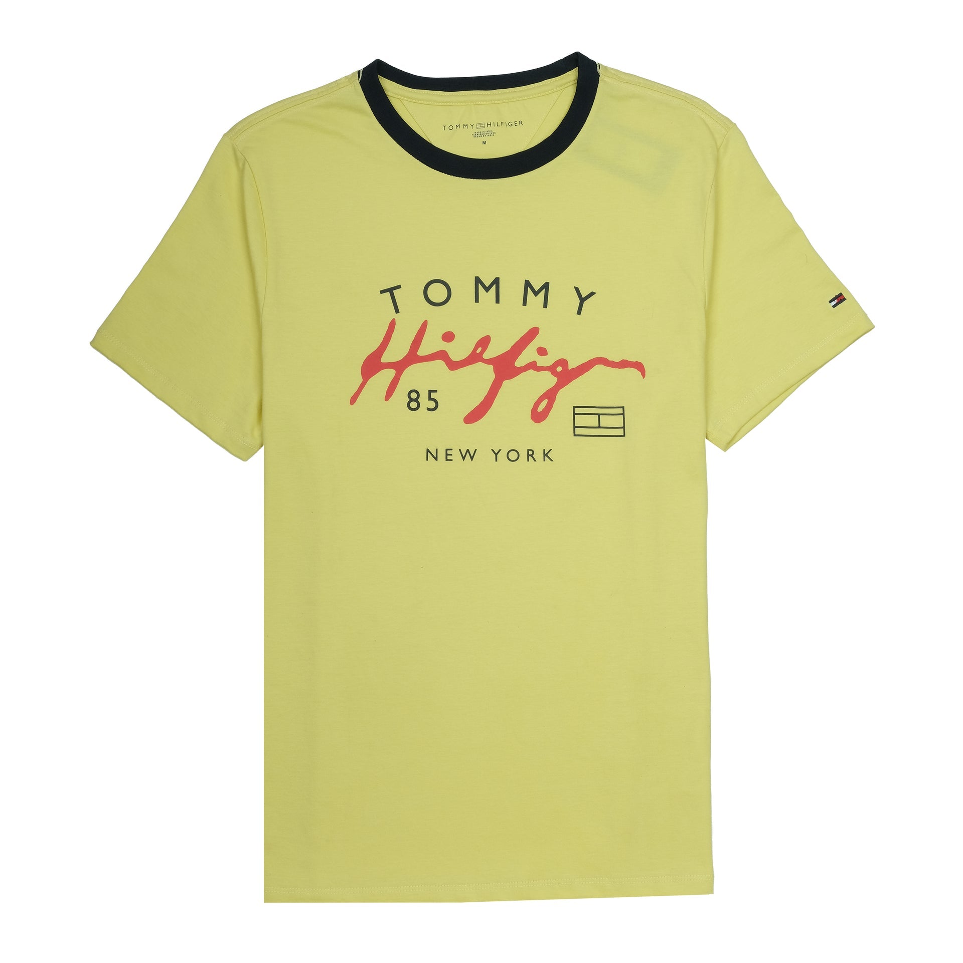 TOMMY HILFIGER Luminous Lemon Graphic Logo Crew Neck Tee
