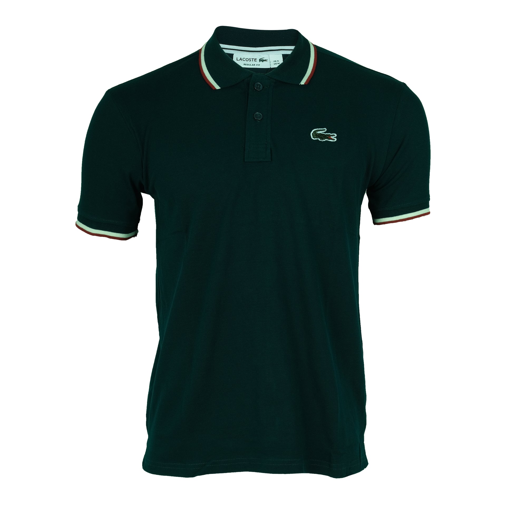 LACOSTE Deep Forest Classic Fit Polo Shirt with Contrast Trim