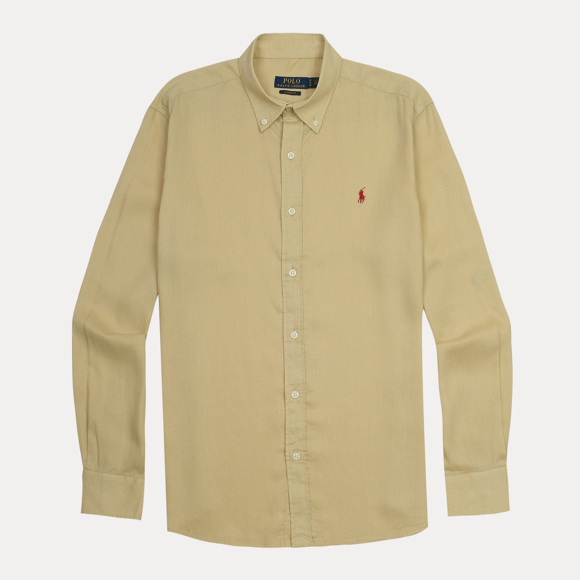 POLO RALPH LAUREN Honeyed Wheat Classic Relaxed Fit Long Sleeve Button-Up Shirt