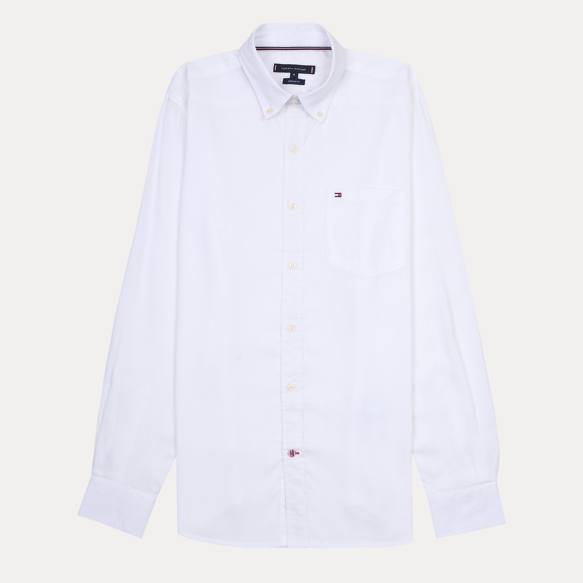 TOMMY HILFIGER Ethereal Ivory Tailored Fit Long Sleeve Button-Down Shirt