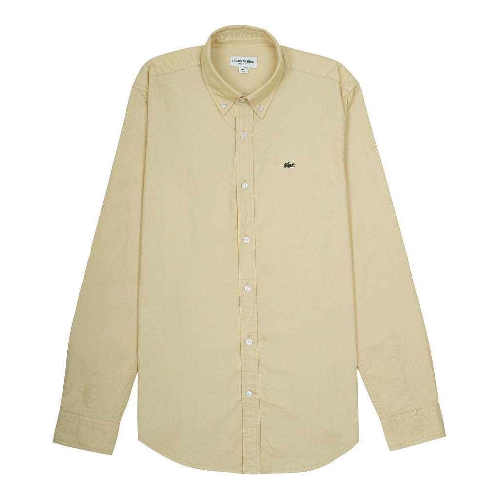 LACOSTE Golden Wheat Classic Fit Long Sleeve Button-Down Shirt