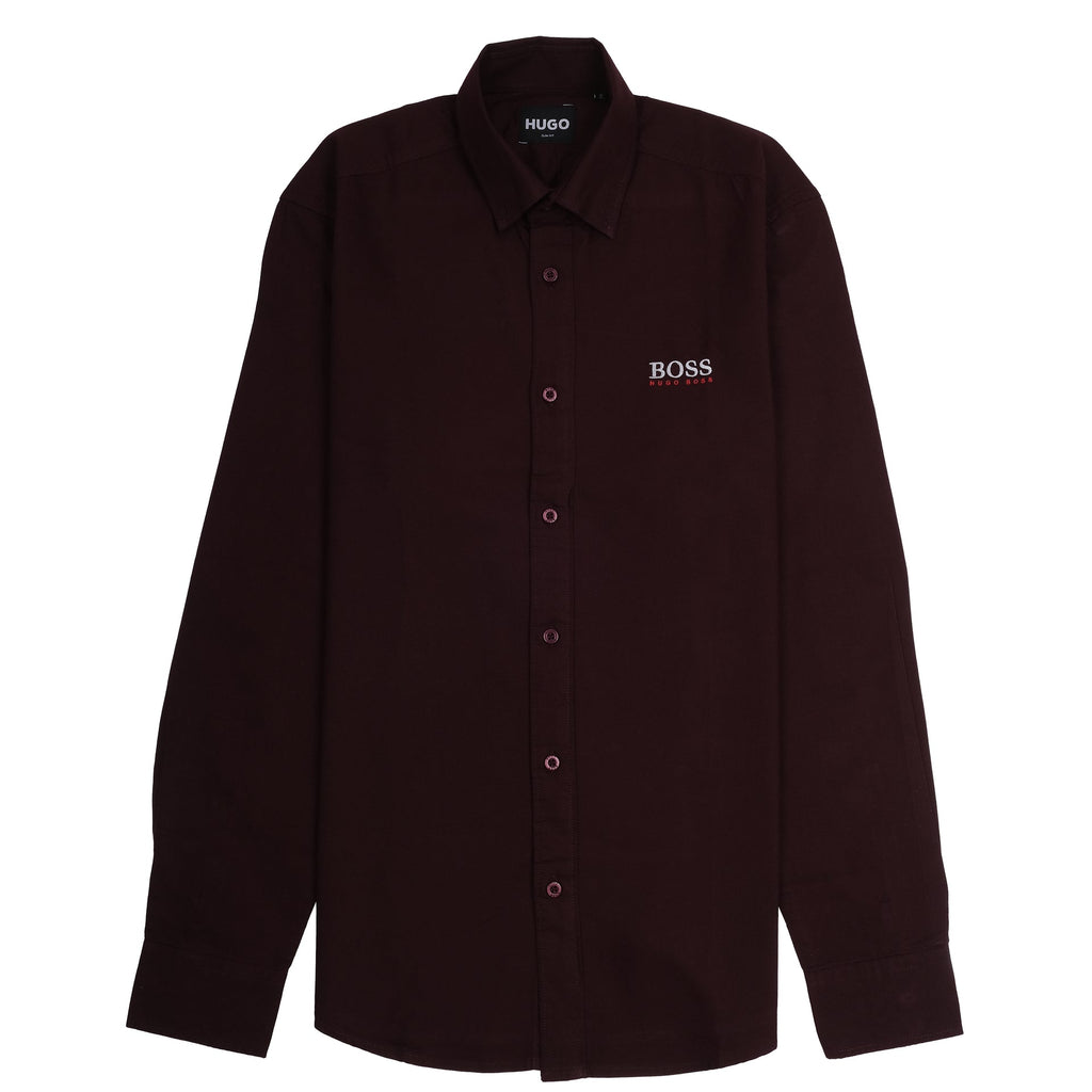 HUGO BOSS Enchanted Garnet Classic Fit Long Sleeve Shirt