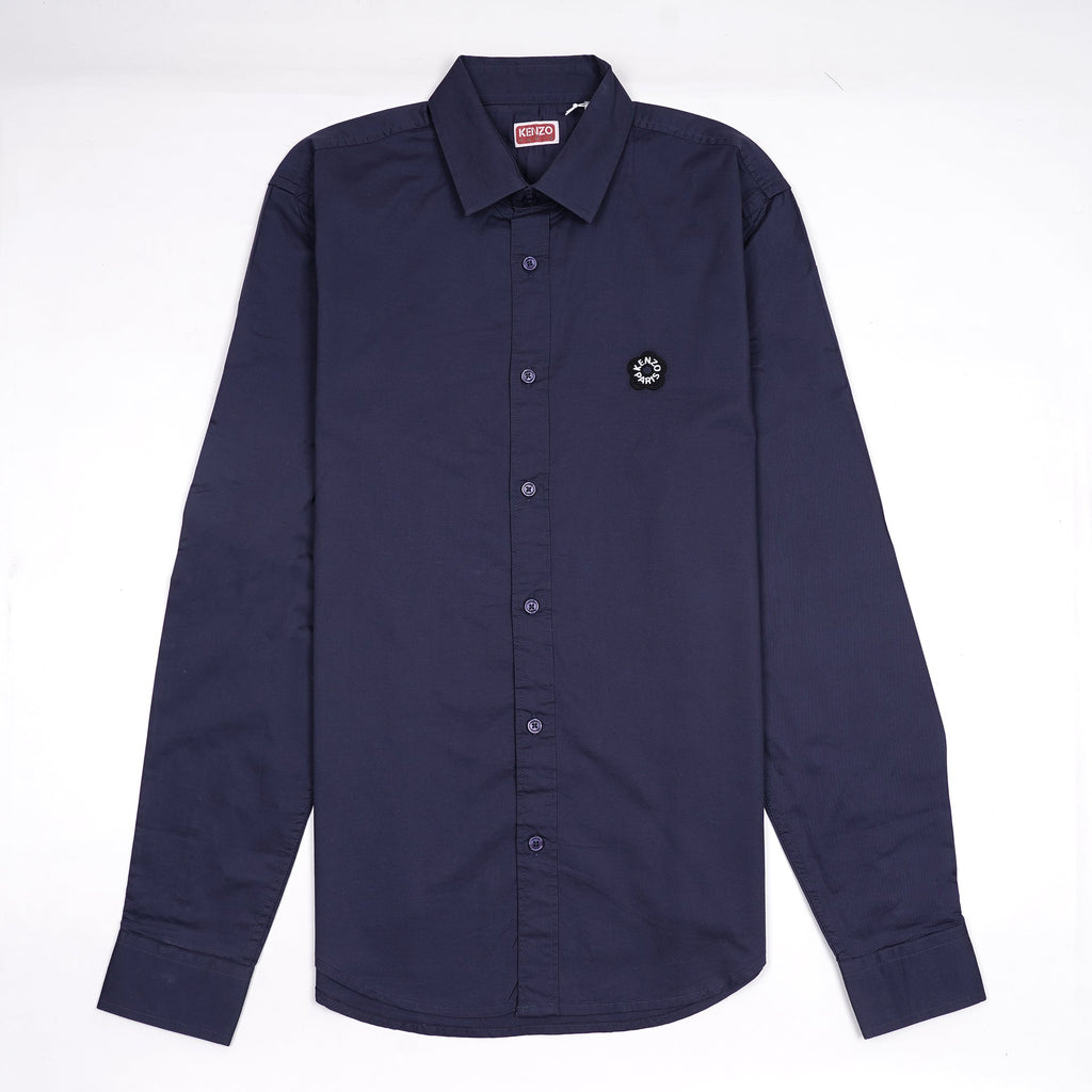KENZO Astral Indigo Tailored Fit Long Sleeve Button-Up Shirt