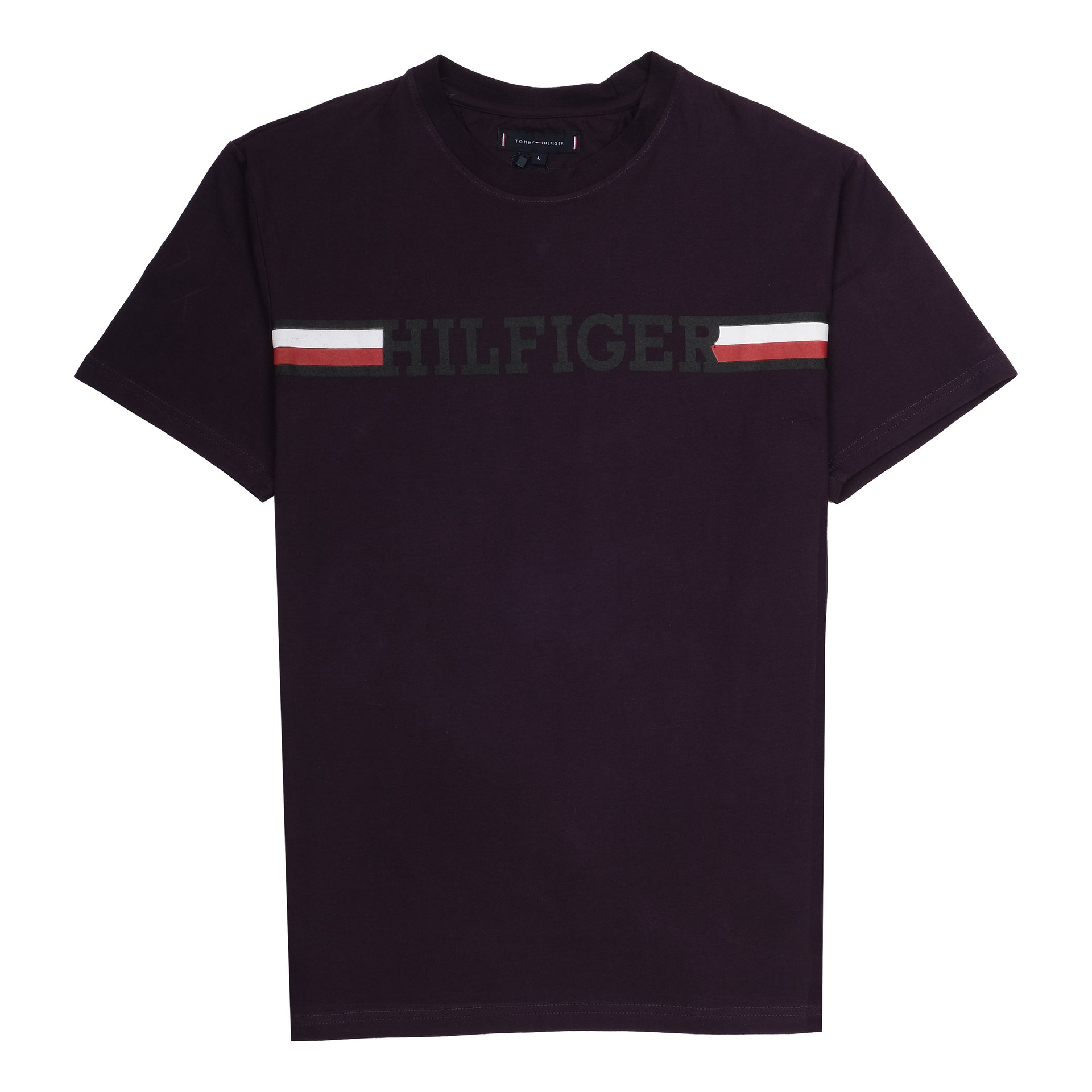 TOMMY HILFIGER Rich Merlot Classic Fit Short Sleeve Logo Tee