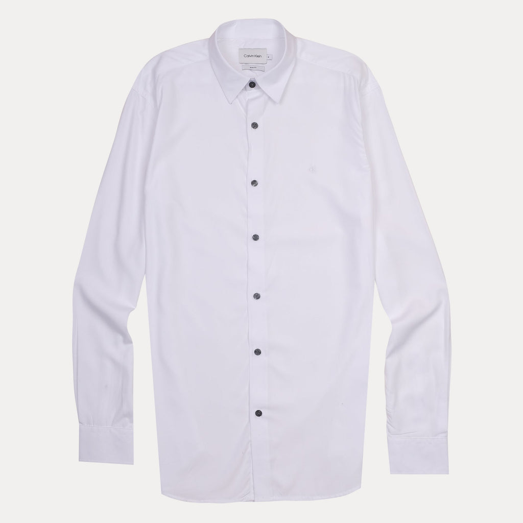 CALVIN KLEIN Pearl Essence Tailored Fit Long Sleeve Dress Shirt