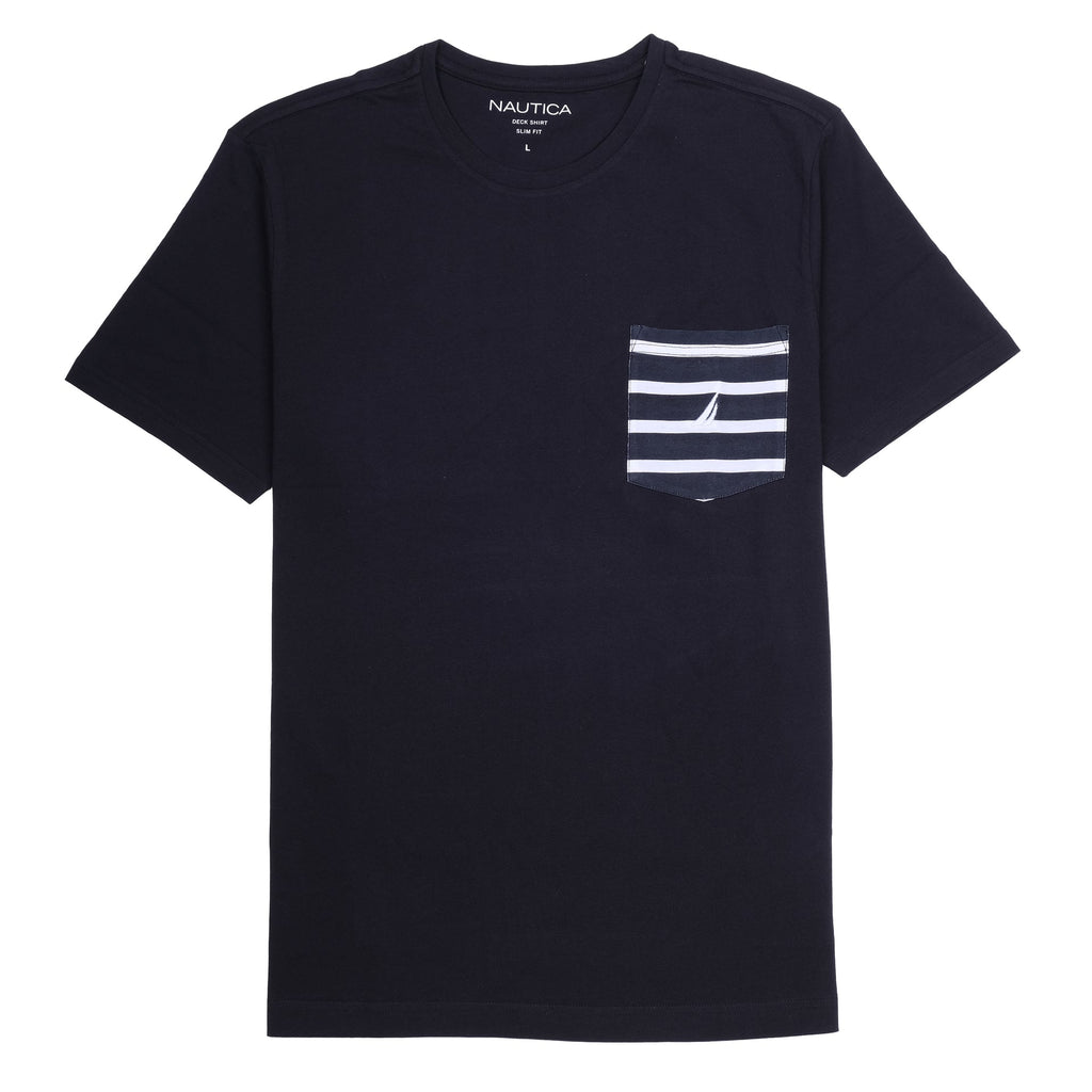 NAUTICA Deep Sea Slim Fit Striped Pocket Tee
