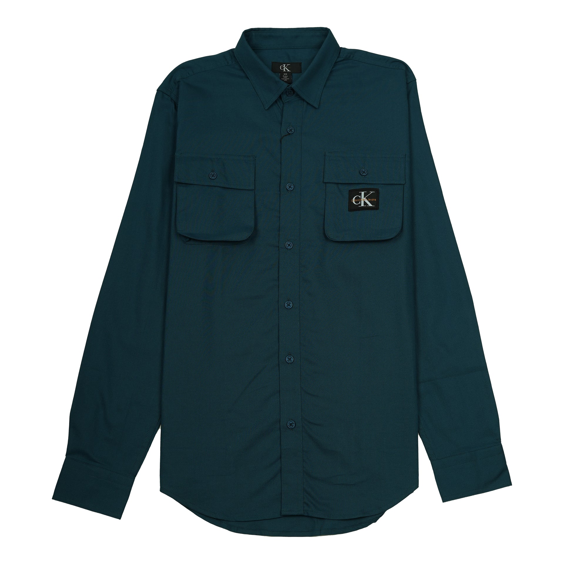 CALVIN KLEIN Deep Lagoon Relaxed Fit Long Sleeve Utility Shirt