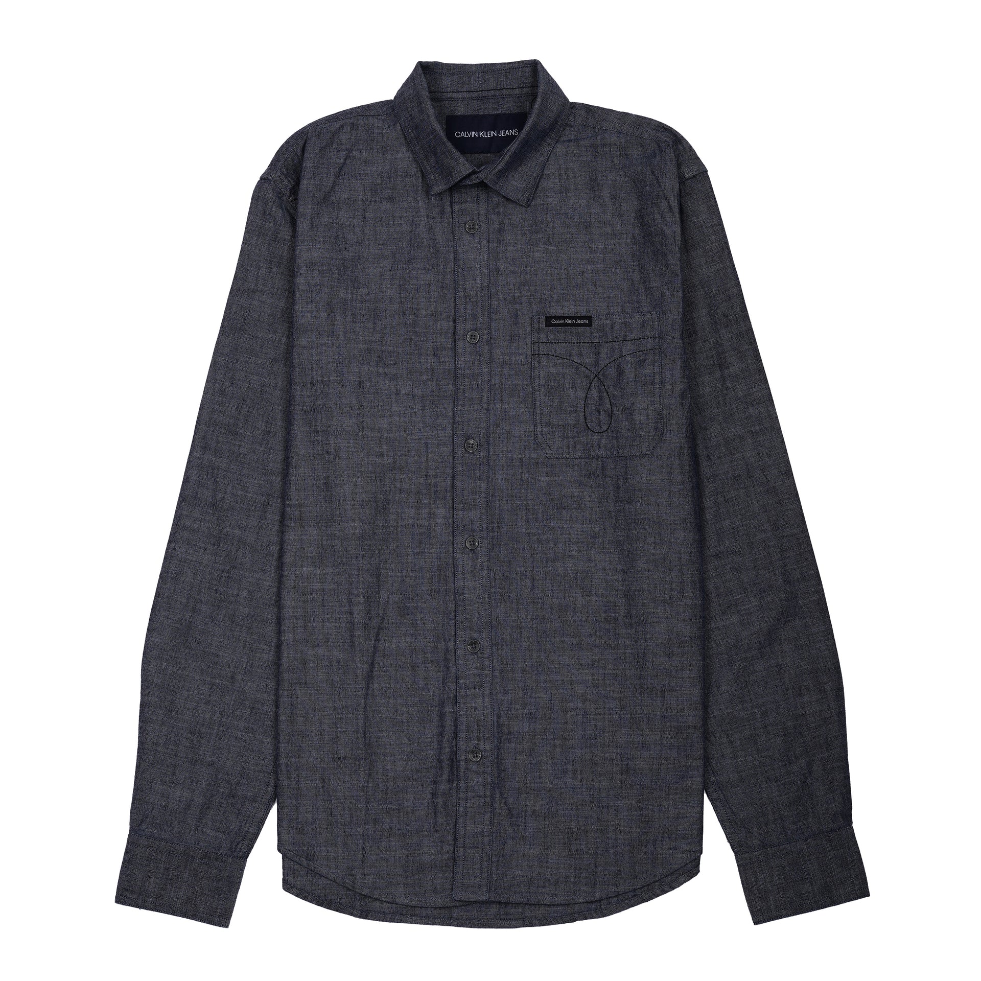 CALVIN KLEIN JEANS Midnight Ash Tailored Fit Long Sleeve Chambray Shirt