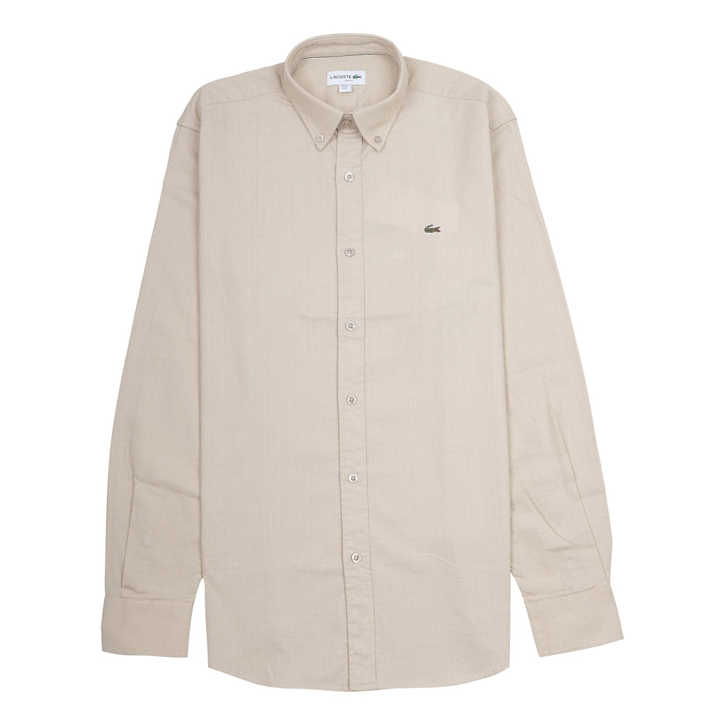LACOSTE Serene Biscotti Timeless Fit Long Sleeve Button-Down Shirt