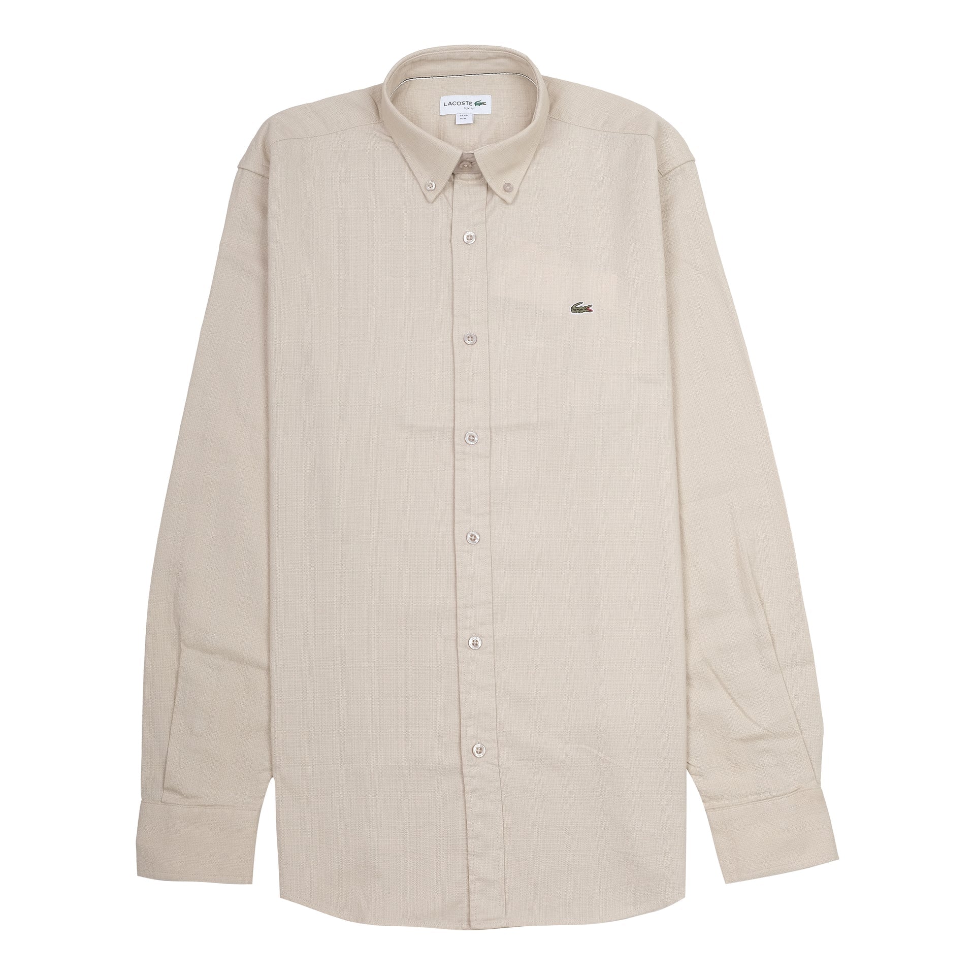 LACOSTE Serene Biscotti Timeless Fit Long Sleeve Button-Down Shirt