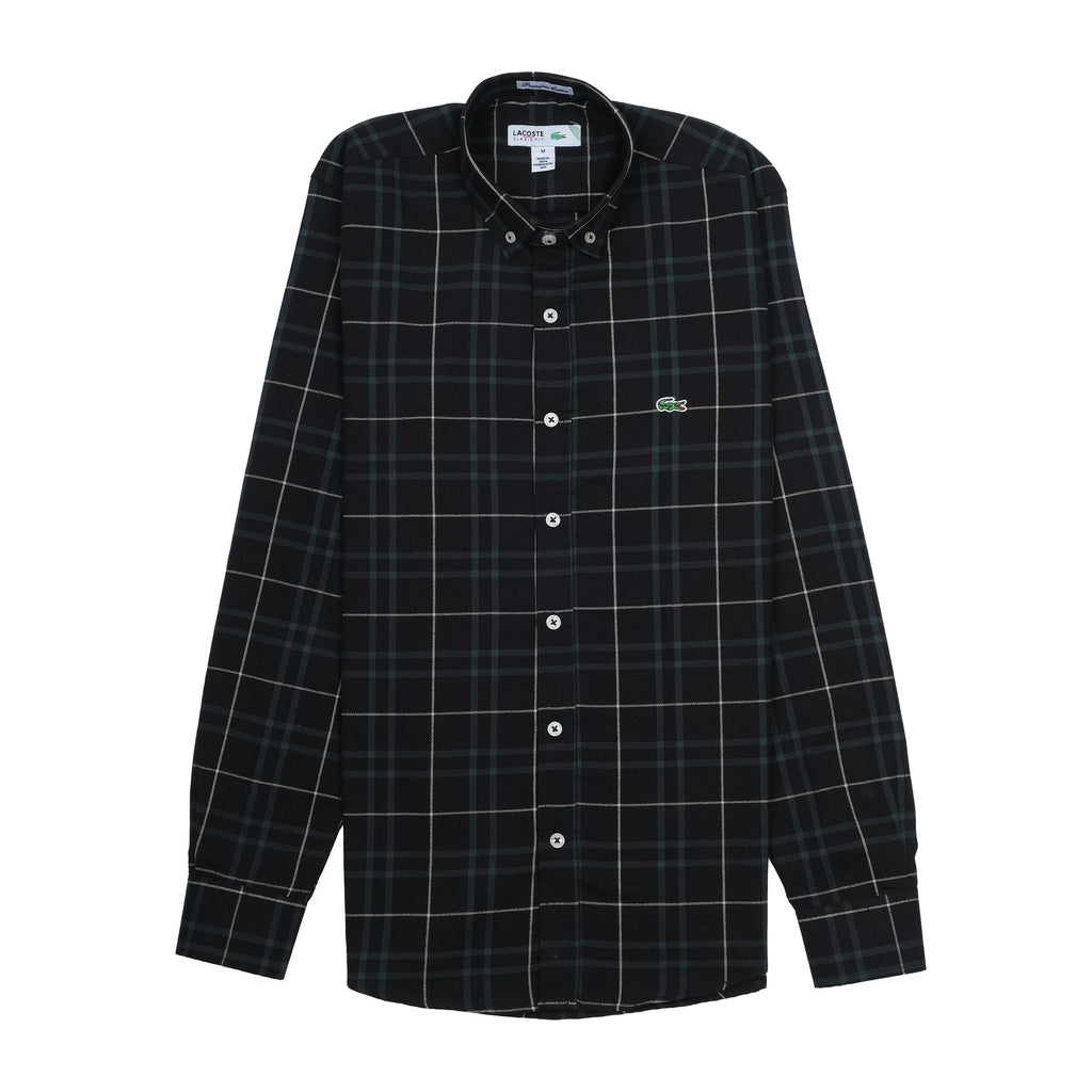 LACOSTE Midnight Plaid Classic Fit Long Sleeve Shirt