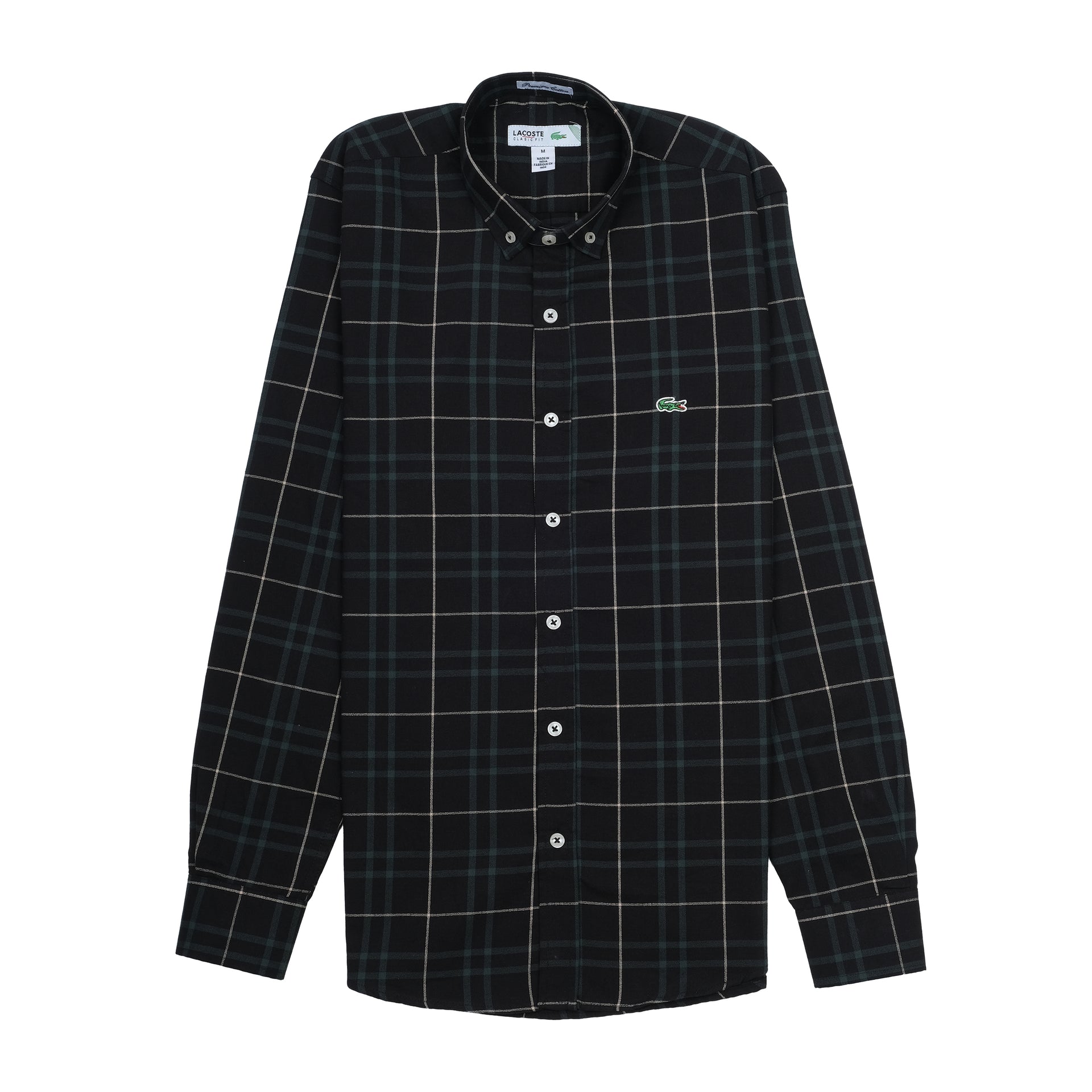 LACOSTE Midnight Plaid Classic Fit Long Sleeve Shirt