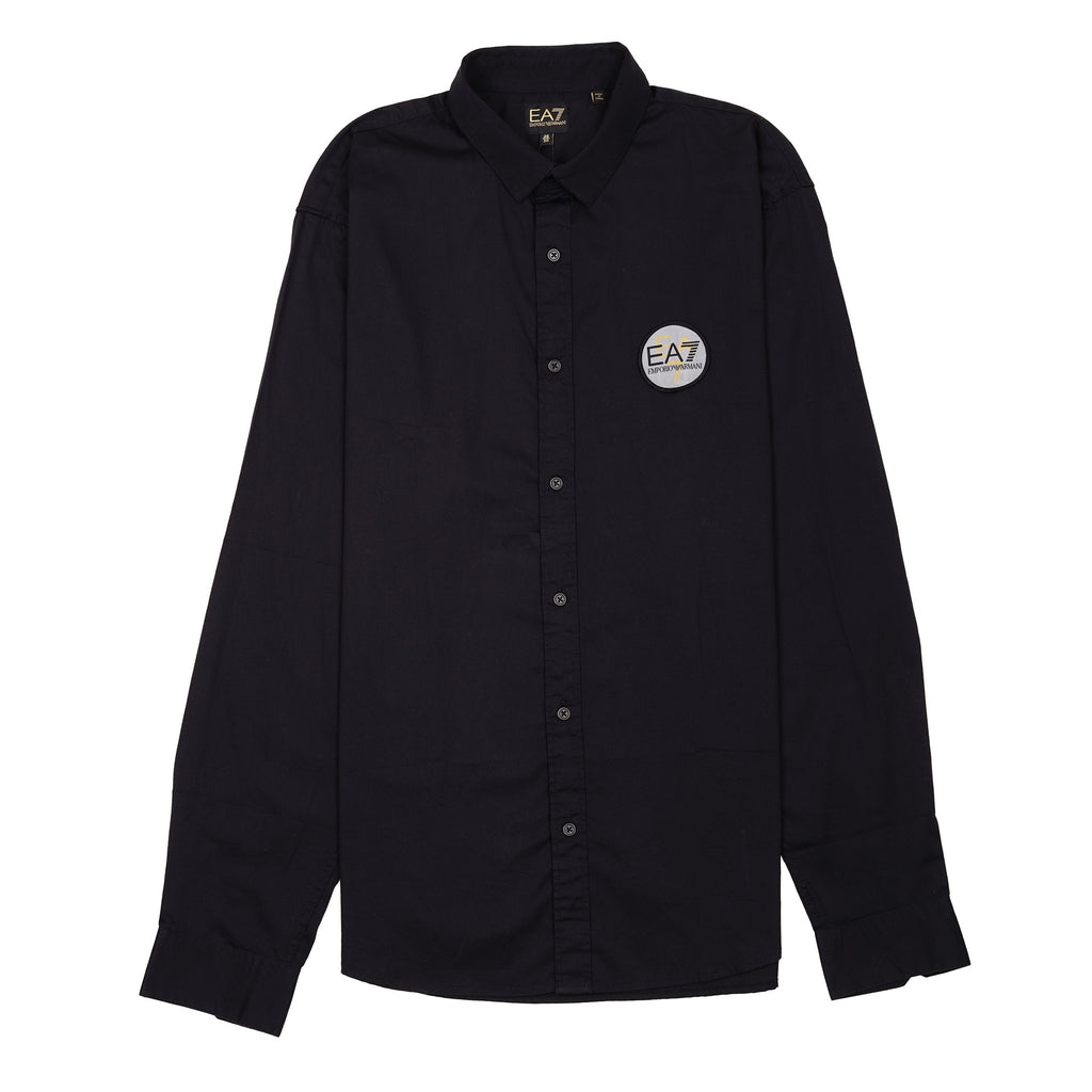 EA7 EMPORIO ARMANI Midnight Onyx Tailored Fit Long Sleeve Button-Up Shirt